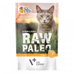RAW PALEO CAT STERILISED TURKEY konservi kaķiem Tītars 100g